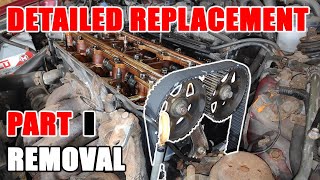 Honda H Series Engine Timing Belt Replacement Part 1 of 4  Disassembly amp Belt Removal [upl. by Winshell]