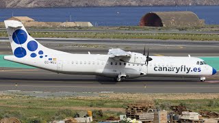 Canaryfly ATR 72500 Takeoff from Gran Canaria 4K [upl. by Anniahs]