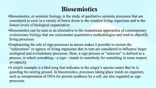 Biosemiotics [upl. by Euk529]