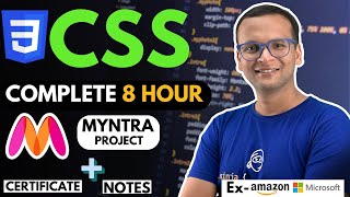 🚀 🔥 CSS Complete Course 2024 for Beginners  Myntra Project  Notes  GitHub  Certification [upl. by Lanuk]