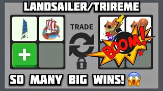 BEST 13 WIN TRADES FOR TRIREME AND LANDSAILER  Desert Update Adopt Me Rich Servers [upl. by Acisej]