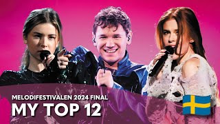 Melodifestivalen 2024 Final  My Top 12 [upl. by Machutte]