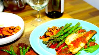 Pan Fried Sea Bass Recipe with Chargrilled Vegetables  Cooking with Benji [upl. by Ame]