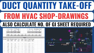 HVAC Duct Quantity TakeOff  StepbyStep Guide from Shop Drawing in HINDI  HVACTutorial [upl. by Nitz]