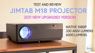 Jimtab M18 Projector REVIEW  NEW Upgraded Version  6000 Lumens  Native 1080p 2021 [upl. by Nester773]