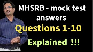 MHSRB mock test  Answers explanation  questions 110 [upl. by Glinys]