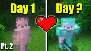 How Many Days Does It Take A Noob To Die  Minecraft 1 Heart [upl. by Suellen463]