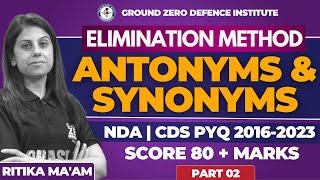 Antonyms Synonyms tricks english  Elimination Method  Target NDA amp CDS Students [upl. by Llemar]