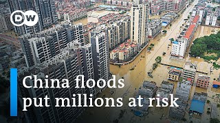 Massive floods force mass evacuations in Chinas Guangdong province  DW News [upl. by Irat559]