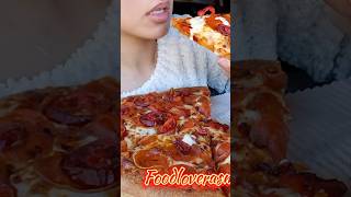 Pepperoni pizza Eating mukbang foodiegirl asmreating asmr foodieofficial asmrfood food foodi [upl. by Claud]