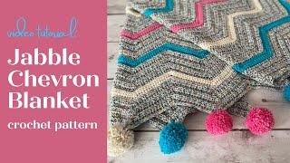 Chevron Blanket Crochet Pattern  Video Tutorial [upl. by Alethea]