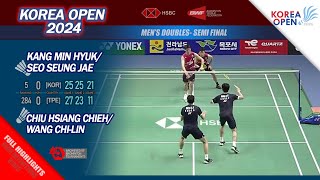 Kang Min Hyuk  Seo Seung Jae vs Chiu Hsiang C  Wang ChiLin  Korea Open 2024  SF MD Highlights [upl. by Elumas426]