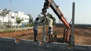 Precast Compound Wall Installation Concrete Fence Installation [upl. by Felipe798]