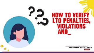 How to Check LTO Violation or Fines Online  Traffic Road Penalties in LTO Drivers License Account [upl. by Cogen]