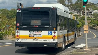 Honolulu TheBus Route 54 Bus 926 [upl. by Hatti]