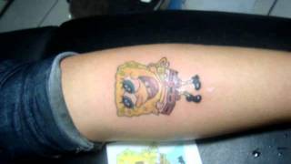 TATUAGEM BOB ESPONJA Por CLAYTON TATTOO STUDIO BRASILFortalezaCeará [upl. by Ellyn]