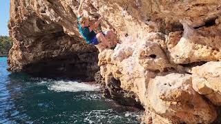 Traverse Line FA Attempt  Cala Mitjana  Mallorca [upl. by Mariana]