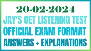 OET LISTENING TEST 20022024 oet oetexam oetnursing oetlisteningtest [upl. by Manuela260]