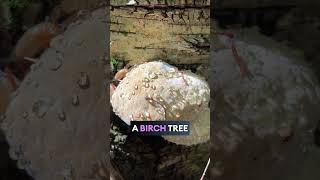 Birch Polypore Fungus sparkling with raindrops mycology mushroom nature trees ecology [upl. by Heaps]