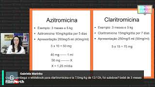 Como calcular azitromicina e claritromicina na criança [upl. by Aggappera]