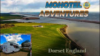 Dorset coast motorhome adventures to super clean amp tidy Portesham dairy farm campsite Chesil beach [upl. by Jones]