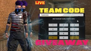 FREE FIRE LIVE GIVEAWAY TEAM CODE  FF LIVE GUILD TEST  CUSTOM GIVEAWAY fflivepgsgamer07 [upl. by Servetnick817]