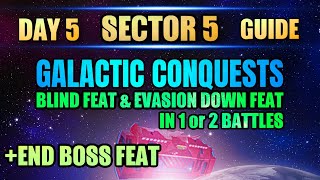 SECTOR 5 DAY 5 GALACTIC CONQUESTS END BOSS FEAT  SWGOH [upl. by Attlee]