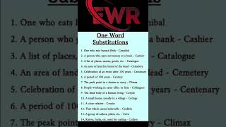 One Word Substitutions Grammar viral shorts education shotrsfeed [upl. by Okimik]