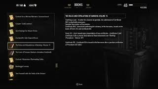 BOOKS The Rules and Stipulations of Banking Volume 15 Witcher 3 InGame Lore Read Aloud [upl. by Mccafferty]