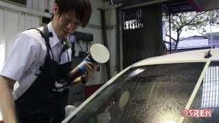 Windscreen cleaning amp coating with OSREN Coatz [upl. by Ellohcin]