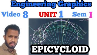 Epicycloid with Tangent and Normal  engineering graphics Anna university [upl. by Stafani]