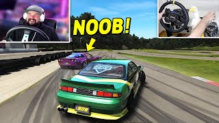 Teaching a NOOB how to drift in Assetto Corsa [upl. by Helsie]