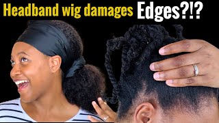 I wore the HEADBAND WIG for 1 month Damaged edges headbandwigchallenge headbandwigtoprotectedges [upl. by Ecinehs698]