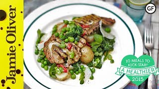 Healthy Pork Escalope with Super Greens  Jamie Oliver  10HealthyMeals [upl. by Buell]