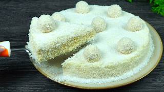 The Easiest Raffaello Cake with Cream Cheese – No Baking Required [upl. by Buhler822]