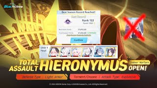 Blue Archive Hieronymus Indoor Insane  No Curse Mald Koharu run [upl. by Nosdrahcir674]