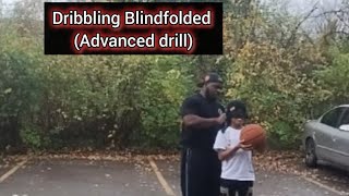 ADVANCED BASKETBALL DRIBBLING DRILL WHILE BLINDFOLDED [upl. by Oz22]