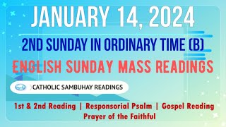 14 January 2024 English Sunday Mass Readings  2nd Sunday in Ordinary Time B [upl. by Yelsehc]