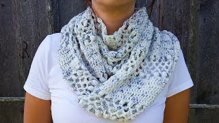 Speckled Infinity Scarf Crochet Tutorial [upl. by Heyman333]