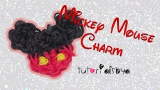 1 LOOM Mickey Mouse Rainbow Loom Charm Tutorial [upl. by Yanttirb899]