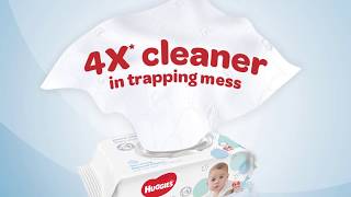 Huggies® Baby Wipes – Cleans More with Just 1 Wipe [upl. by Hareenum87]