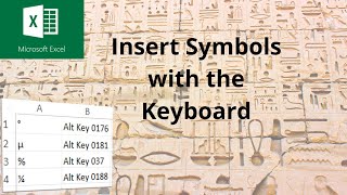 How to insert symbols using the keyboard in Microsoft Excel [upl. by Japeth578]