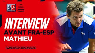 PaulHenri Mathieu avant FranceEspagne  Davis Cup Finals 2024 🇪🇸 [upl. by Akemat]