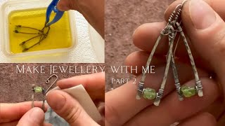 Make hammered jewellery with me PART 2  Oxidizing silver and polishing  no music video [upl. by Jasun]