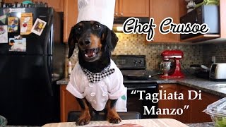 Chef Crusoe Follows Recipe by Gino DAcampo for quotTagliata di Manzoquot [upl. by Attirb]