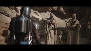 Mando amp Cobb Vanth cooperate with Tusken Raiders  The Mandalorian Season Two 2020 [upl. by Faythe]