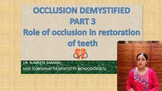 Dental Occlusion  3 occlusal contactsocclusal evaluation [upl. by Inalan]