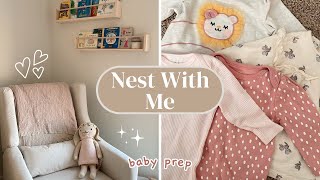 NEST WITH ME FOR BABY 🧸  1st time mom nursery organization new furniture baby registry gifts [upl. by Allveta121]