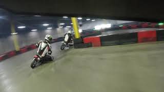 Honda CRF 50 vs CRF 88cc Big Bore Indoor Supermoto CBRL Circus Bear Racing League [upl. by Ira623]