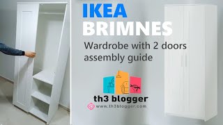 IKEA BRIMNES Wardrobe with 2 doors  assembly instructions very detailed [upl. by Amihsat]